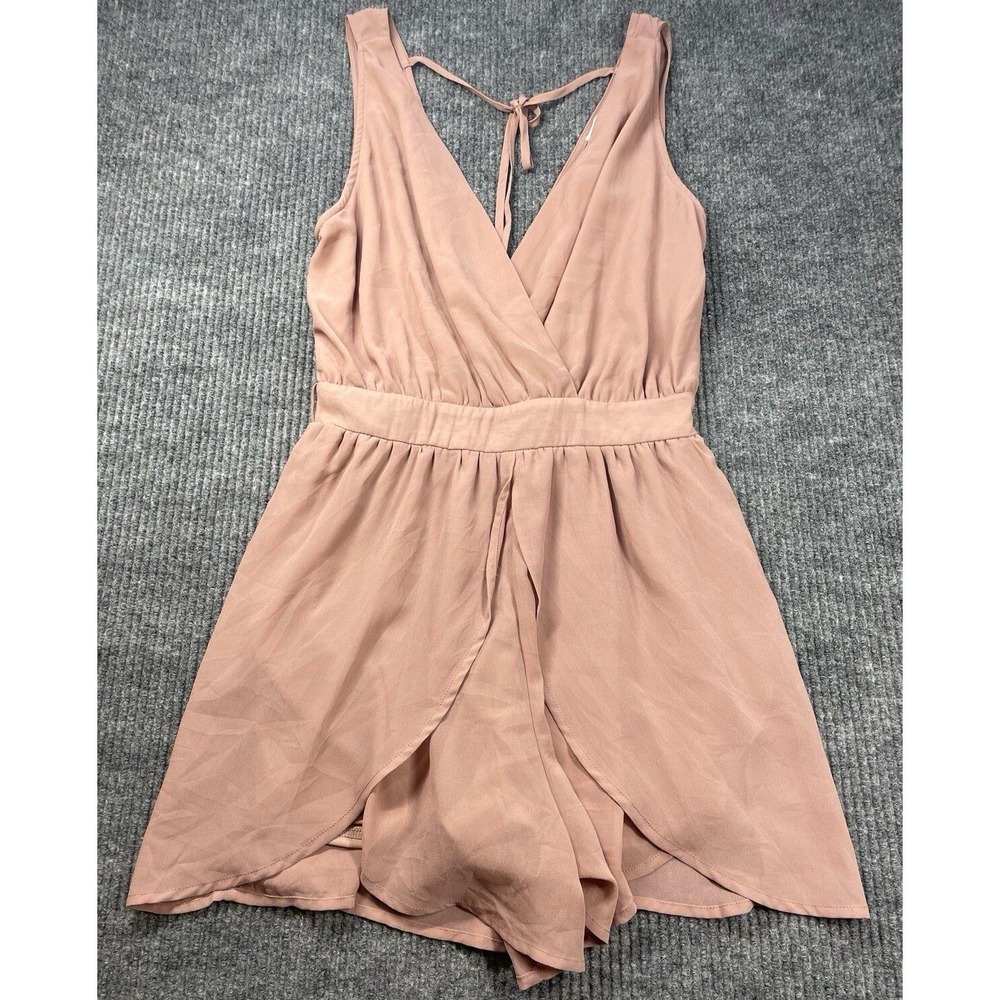 FAVLUX Romper Women Size Medium Mauve Pink V-Neck Surplice Skort New